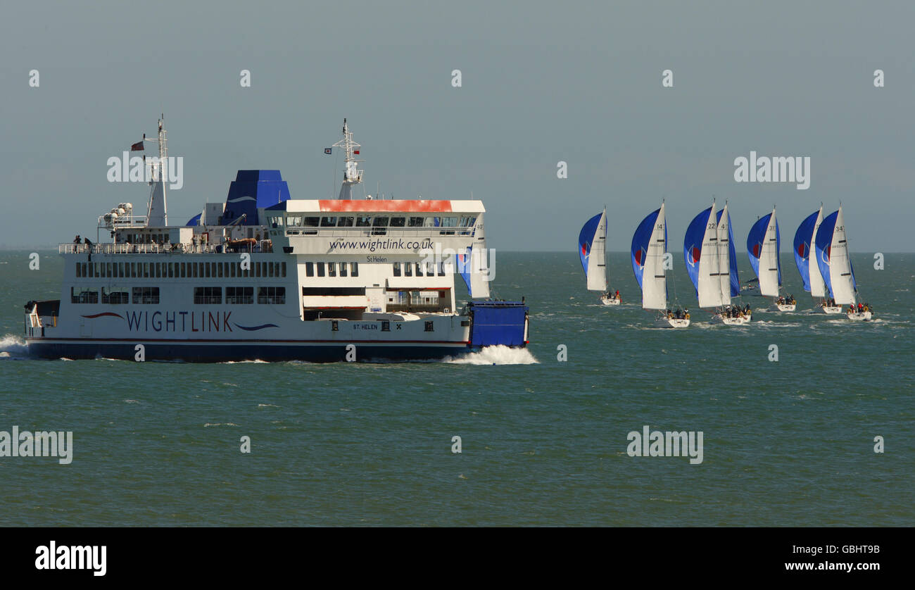 Stock - Barche nel Solent Foto Stock