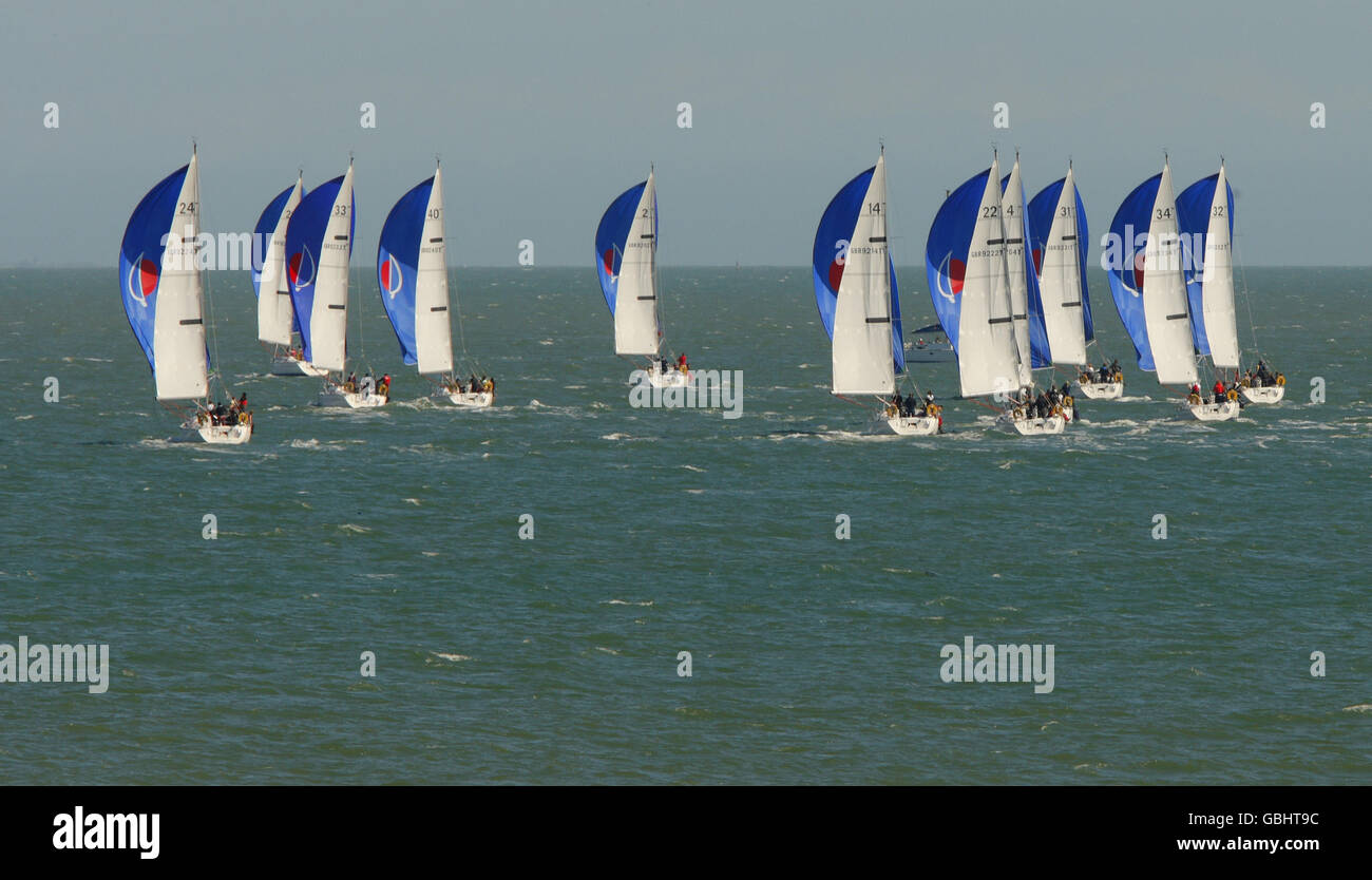 Stock - Barche nel Solent Foto Stock