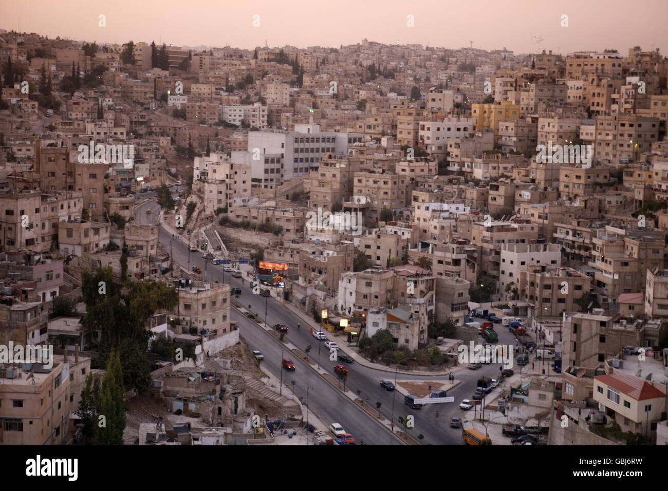 Il centro della città di Amman in Giordania in medio oriente. Foto Stock