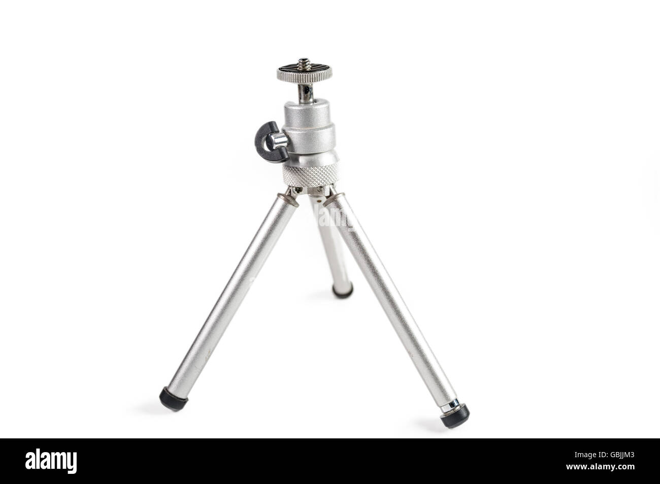 Piccolo tavolo treppiede Close-Up isolati su sfondo bianco Foto Stock