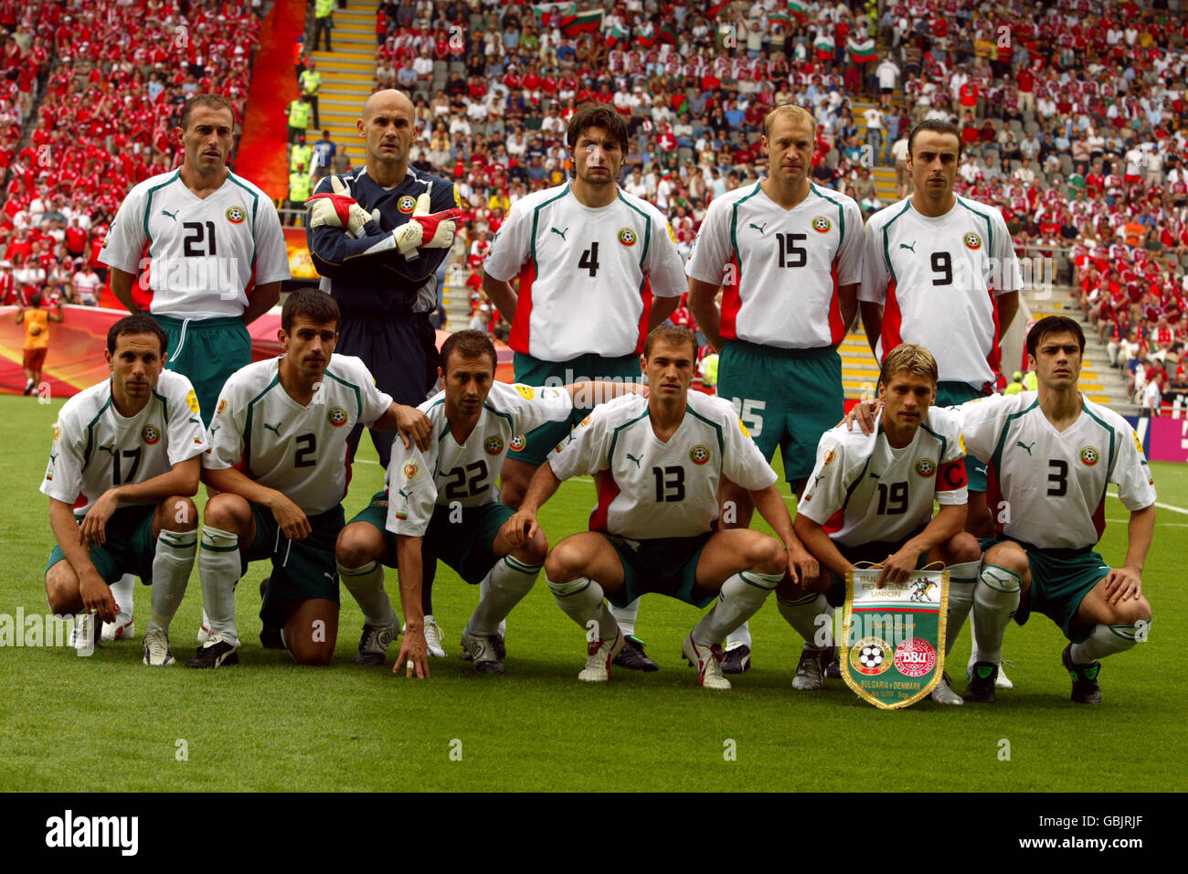 Calcio - Campionato europeo UEFA 2004 - Gruppo C - Bulgaria / Danimarca. Bulgaria, gruppo di squadra Foto Stock