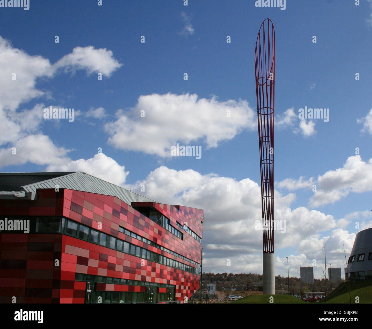 La torre Aspire al Jubille Campus, la Nottingham University, la più alta opera d'arte pubblica britannica Foto Stock