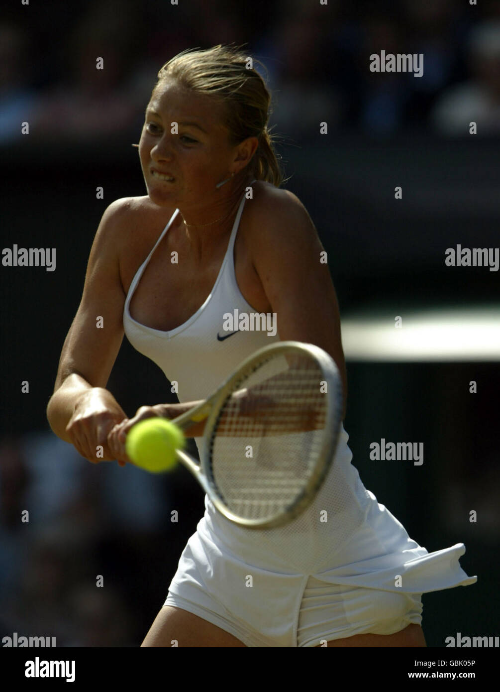 Tennis - Wimbledon 2004 - Le donne della Semi Finale - Lindsay Davenport v Maria Sharapova Foto Stock