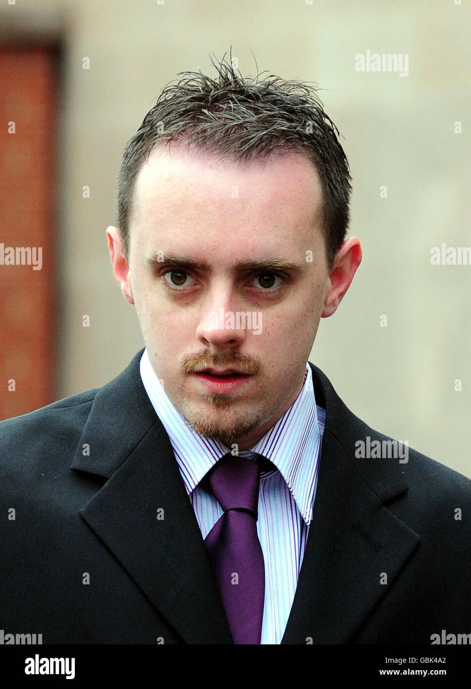 Adam Pyke, fratello di Matthew Pyke, fuori Nottingham Crown Court. Foto Stock