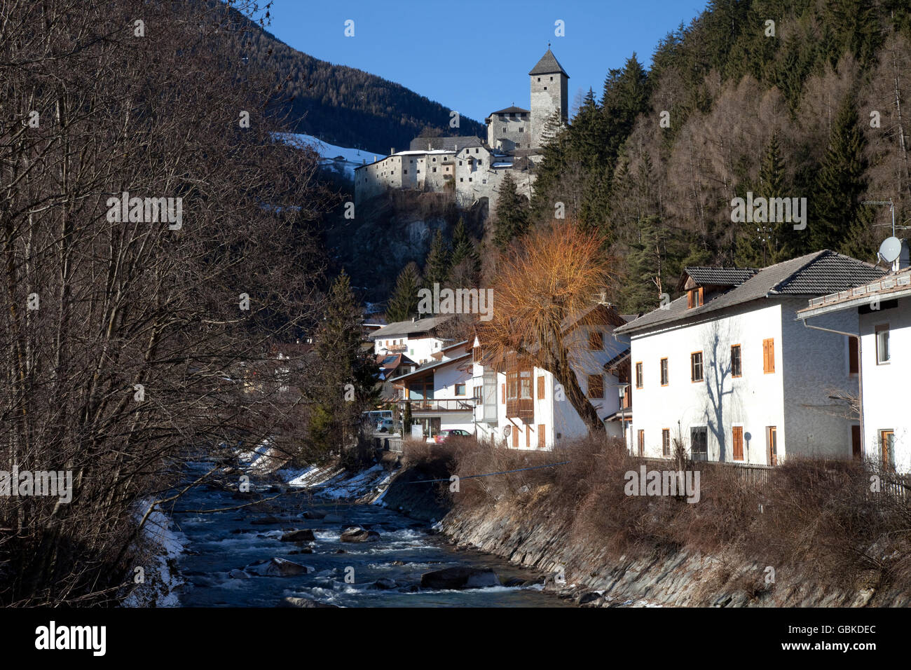 Il castello di sopra di Tures sand in Taufers, Campo Tures Tauferer Tal valle, Valli di Tures, Alto Adige, Italia, Europa Foto Stock