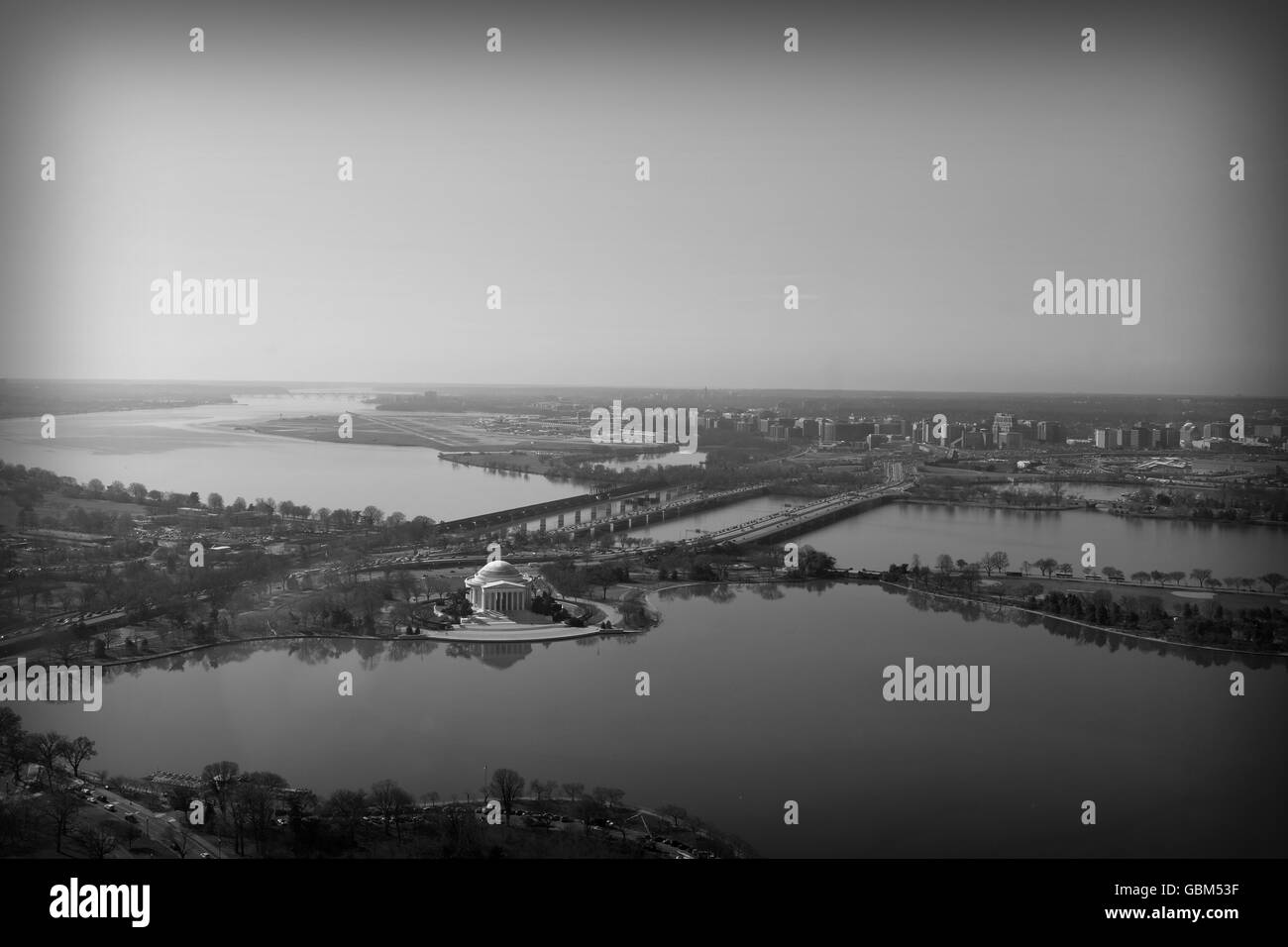 Ampia angolazione del Jefferson Memorial Foto Stock