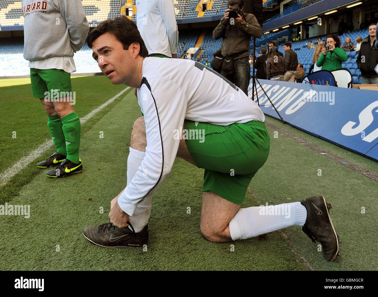 Partita di calcio di beneficenza Foto Stock