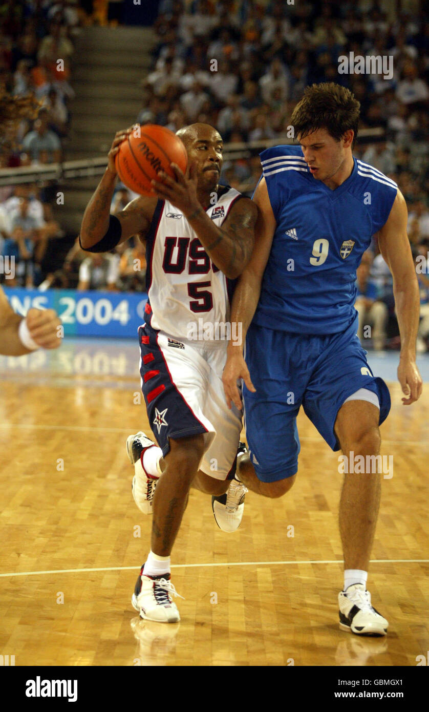La pallacanestro - Giochi Olimpici di Atene 2004 - Grecia v Stati Uniti d'America Foto Stock