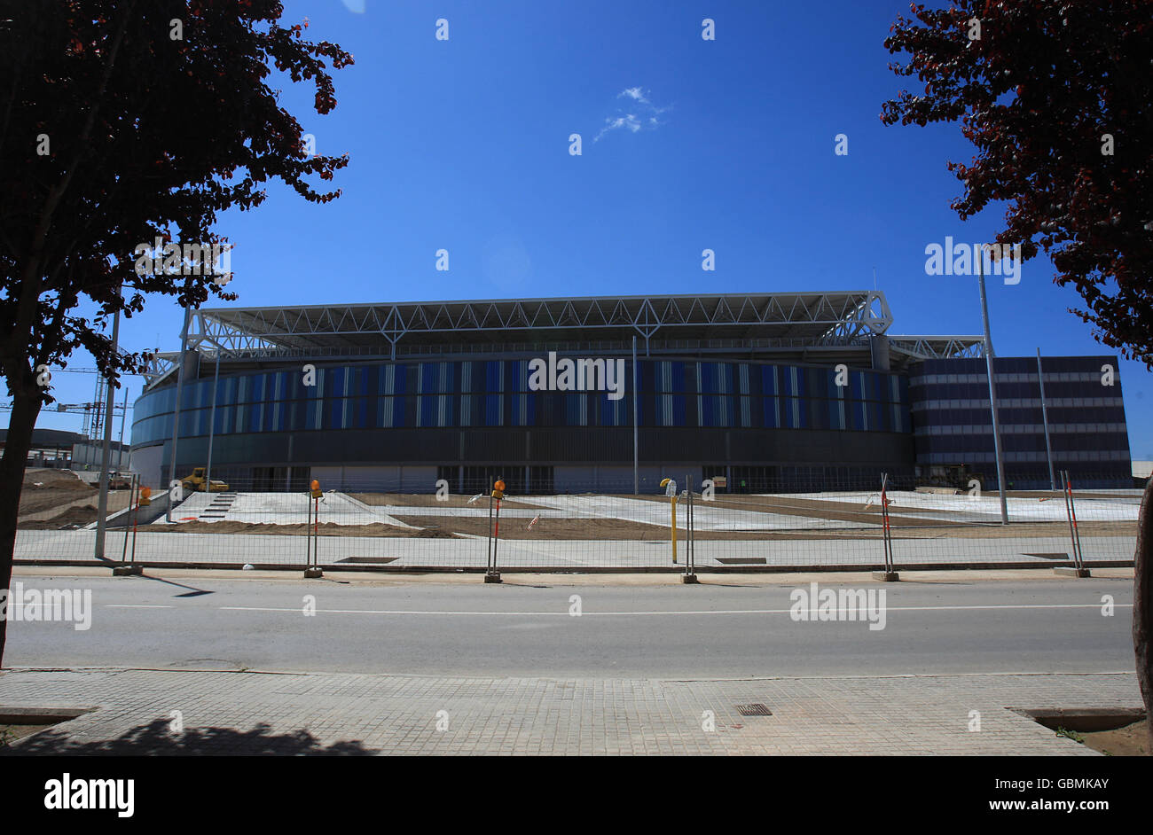 Vista generale del nuovo stadio RCD Espanyol, El Estadio Cornella-El Prat, durante i lavori Foto Stock