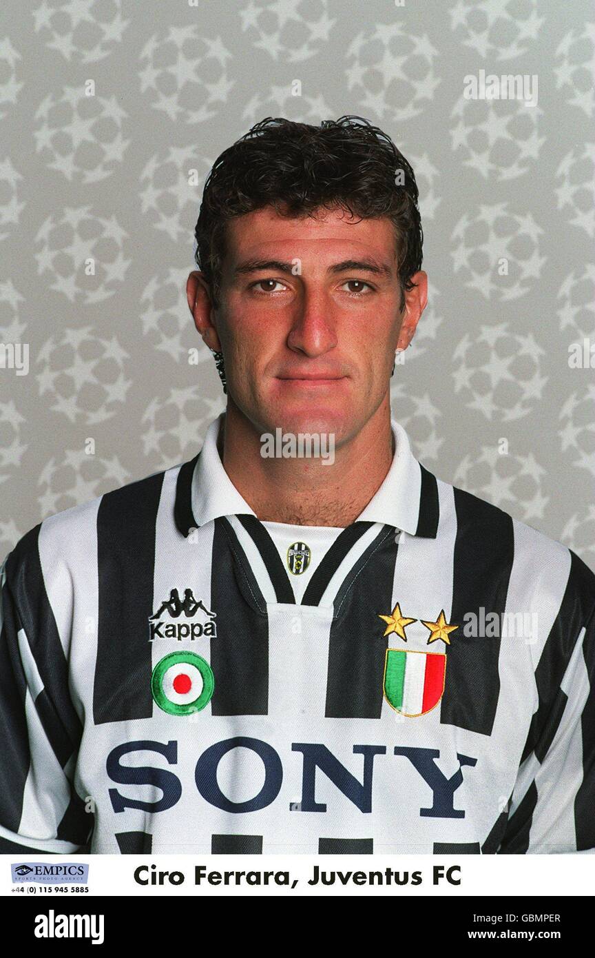 UEFA Champions League 1995/96. UEFA Champions League 1995/96 ...Ciro Ferrara, Juventus FC Foto Stock