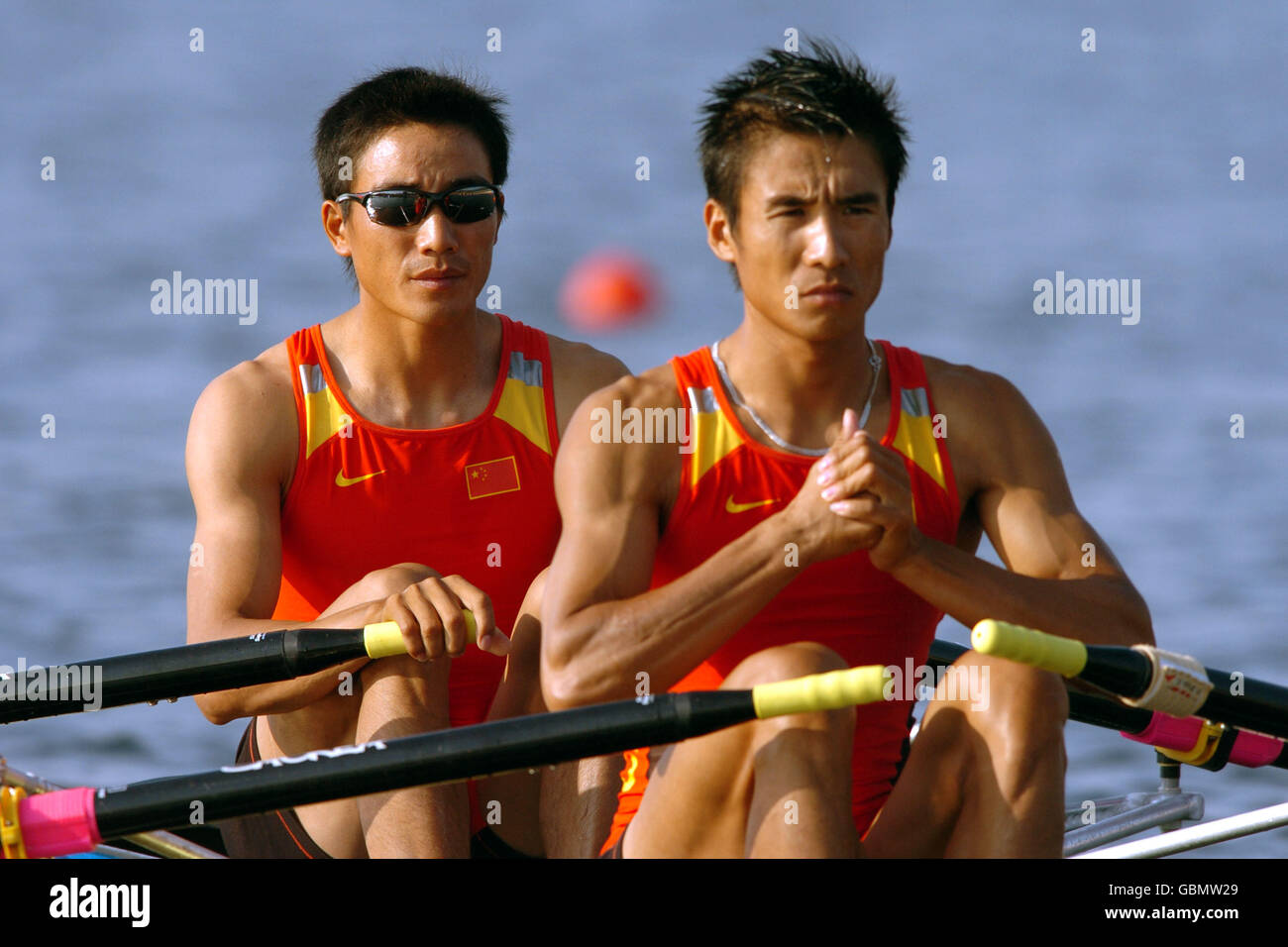 Canottaggio - Giochi Olimpici di Atene 2004 - Leggero Uomini Doppio skiff - uno di calore Foto Stock