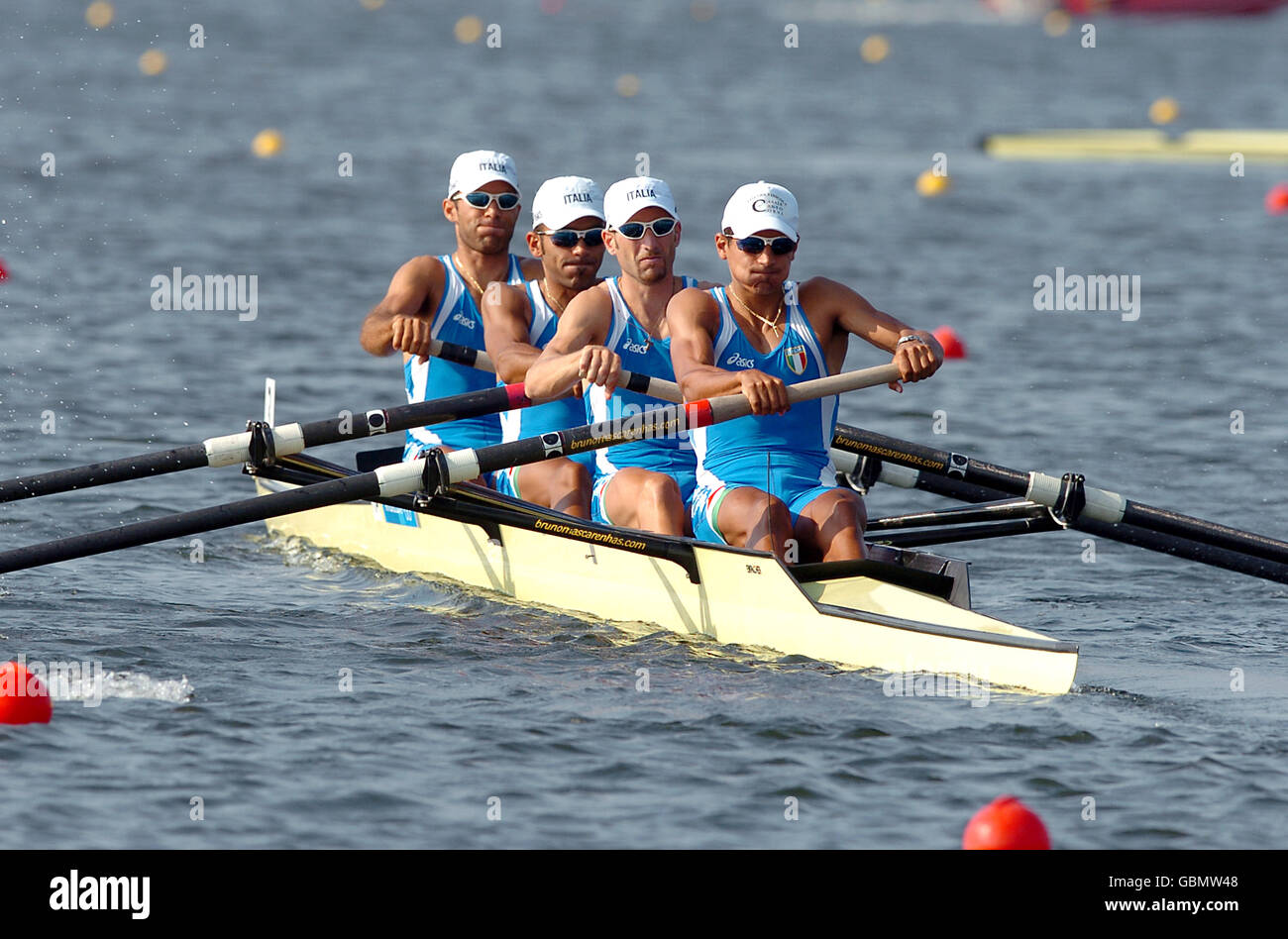 (L-R) in azione Lorenzo Bertini, Catello Amarante, Salvatore Amitrano e Bruno Mascarenhas Foto Stock