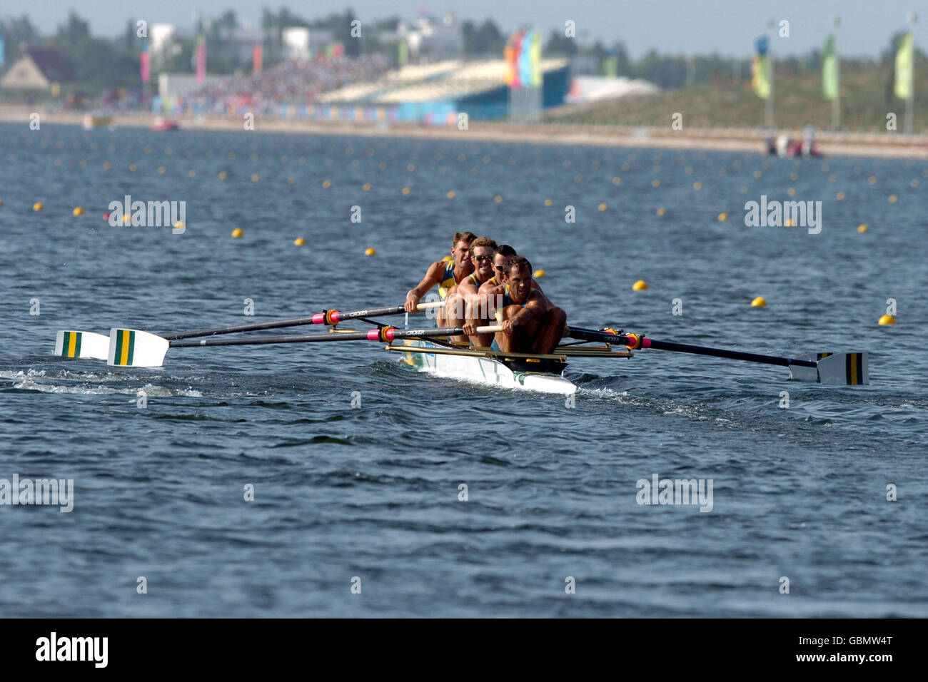 Canottaggio - Giochi Olimpici di Atene 2004 - Leggero uomini quattro - Calore tre Foto Stock