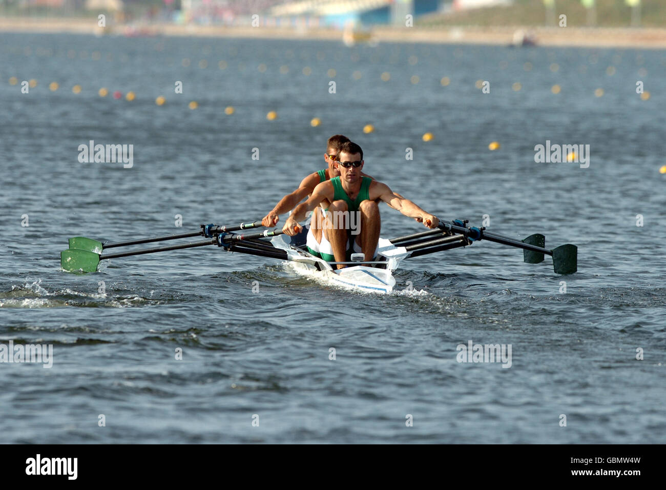 Canottaggio - Giochi Olimpici di Atene 2004 - Leggero Uomini Doppio skiff - Calore quattro Foto Stock