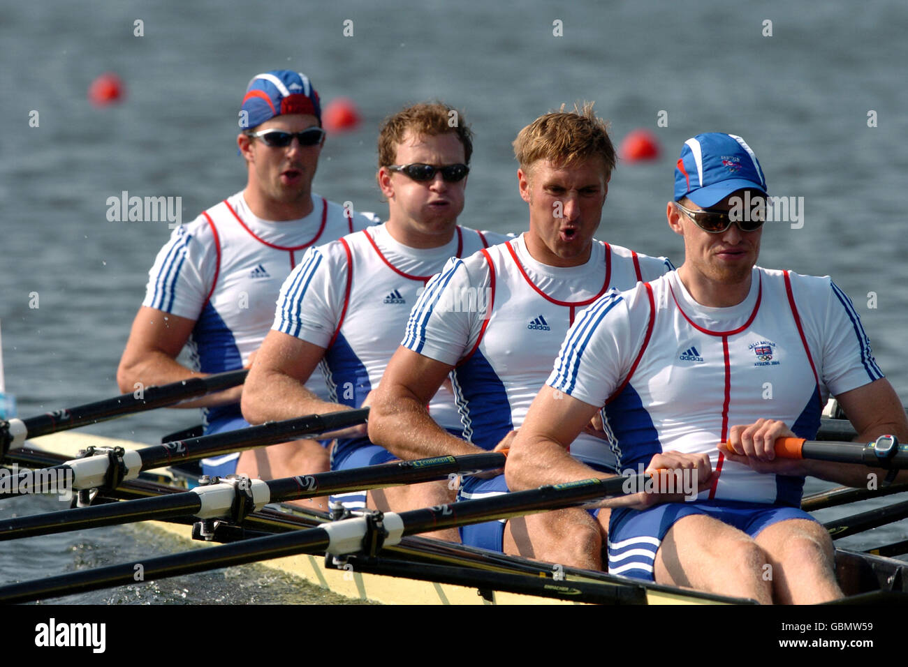 Canottaggio - Giochi Olimpici di Atene 2004 - Uomini skiff quadrupla - Calore tre Foto Stock