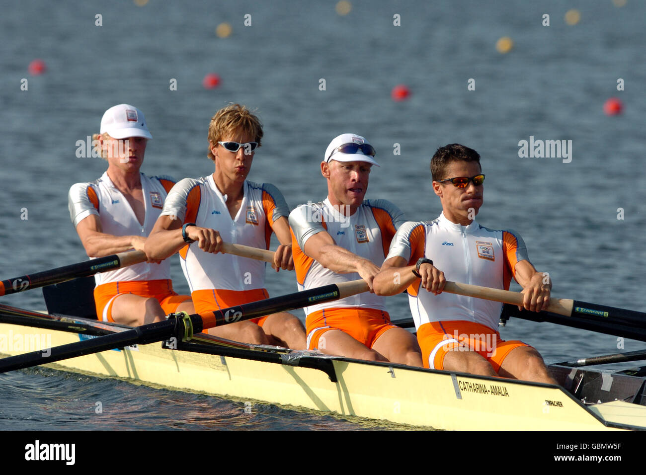 (L-R) in azione Gerard Van Der Linden, Ivo Snijders, Karel Dormans e Joeri de Groot Foto Stock