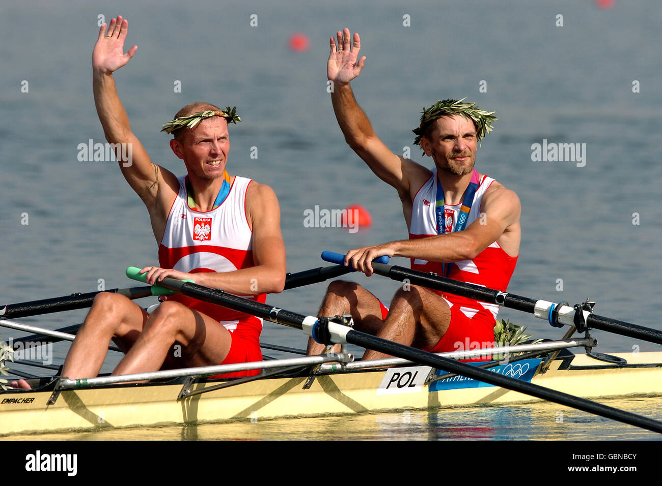 Canottaggio - Giochi Olimpici di Atene 2004 - Leggero Uomini Doppio skiff - finale Foto Stock