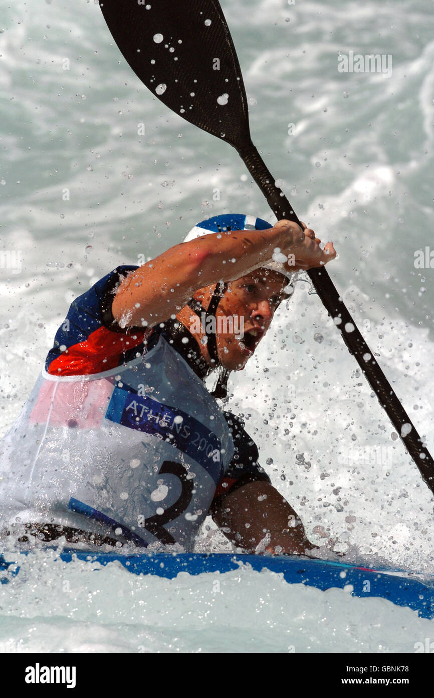Canoa - Giochi Olimpici di Atene 2004 - Uomini K1 - si riscalda Foto Stock