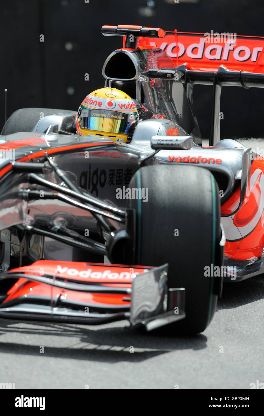 McLaren Mercedes' Lewis Hamilton durante una sessione di prove libere al circuito di Monaco, Monte Carlo, Monaco. Foto Stock McLaren Mercedes' Lewis Hamilton durante una sessione di prove libere al circuito di Monaco, Monte Carlo, Monaco. Foto Stock