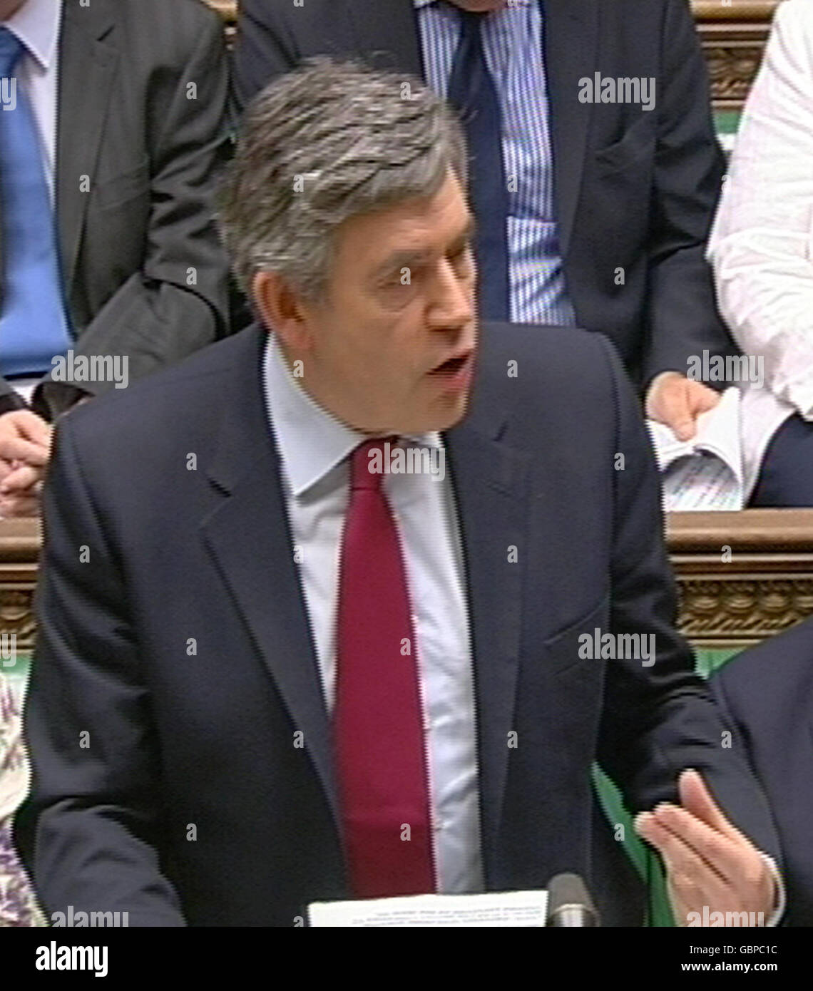 Il primo ministro Gordon Brown fa una dichiarazione sull'inchiesta sulla guerra in Iraq. Foto Stock