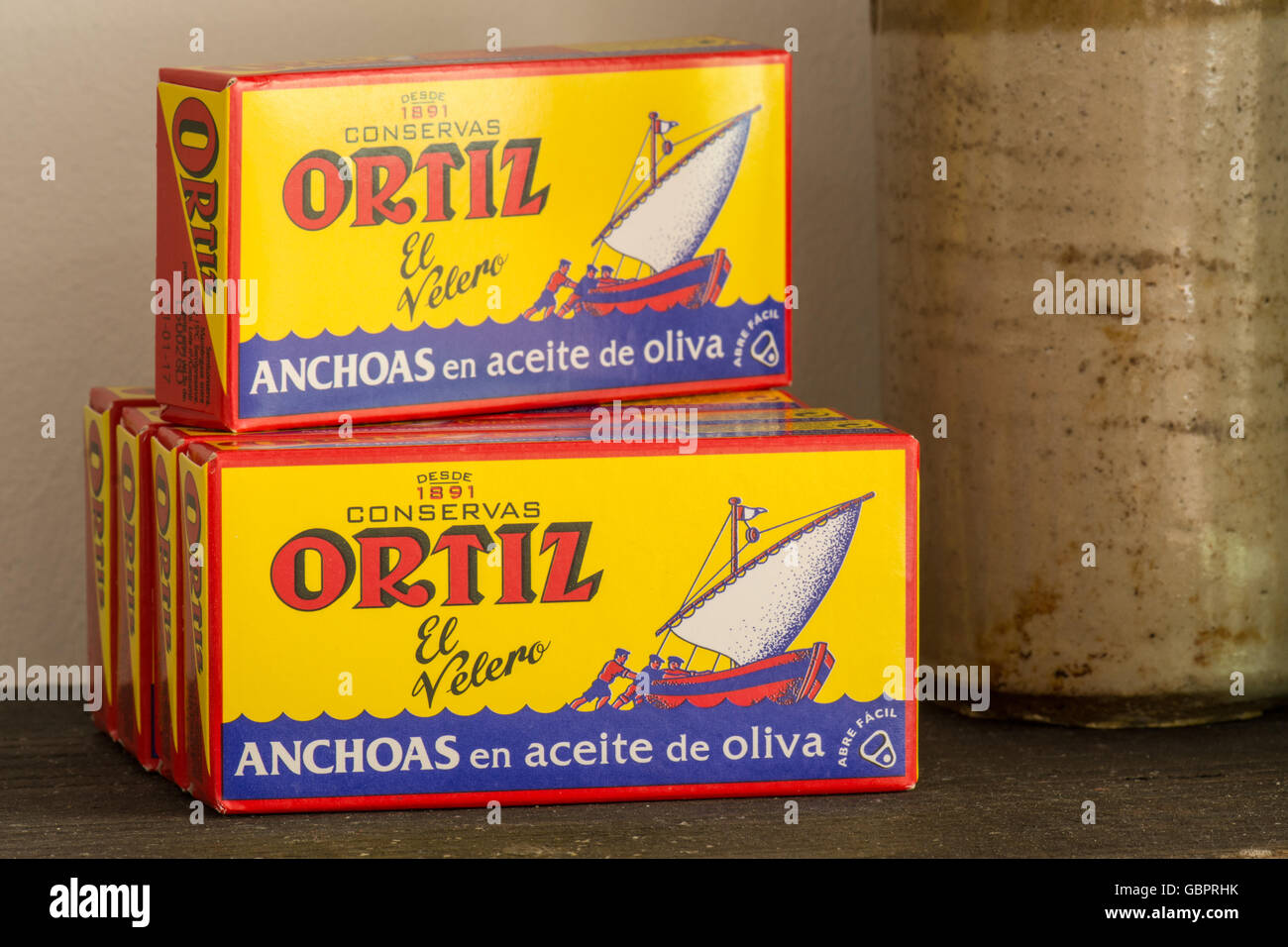 Acciughe - Ortiz Acciughe in Olio di oliva Foto Stock