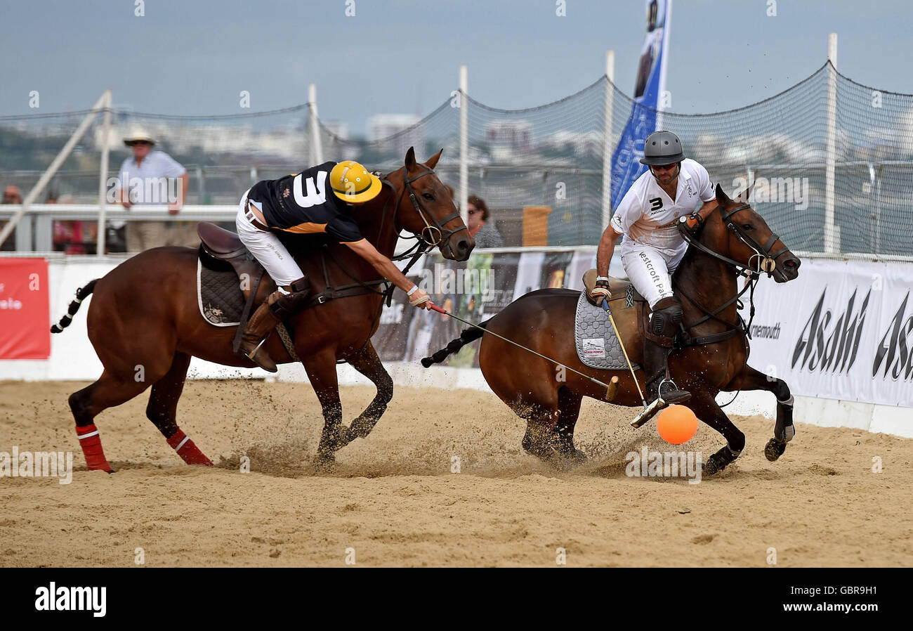 British Beach Polo campionati, barene, Poole, Dorset, Gran Bretagna, Regno Unito Foto Stock