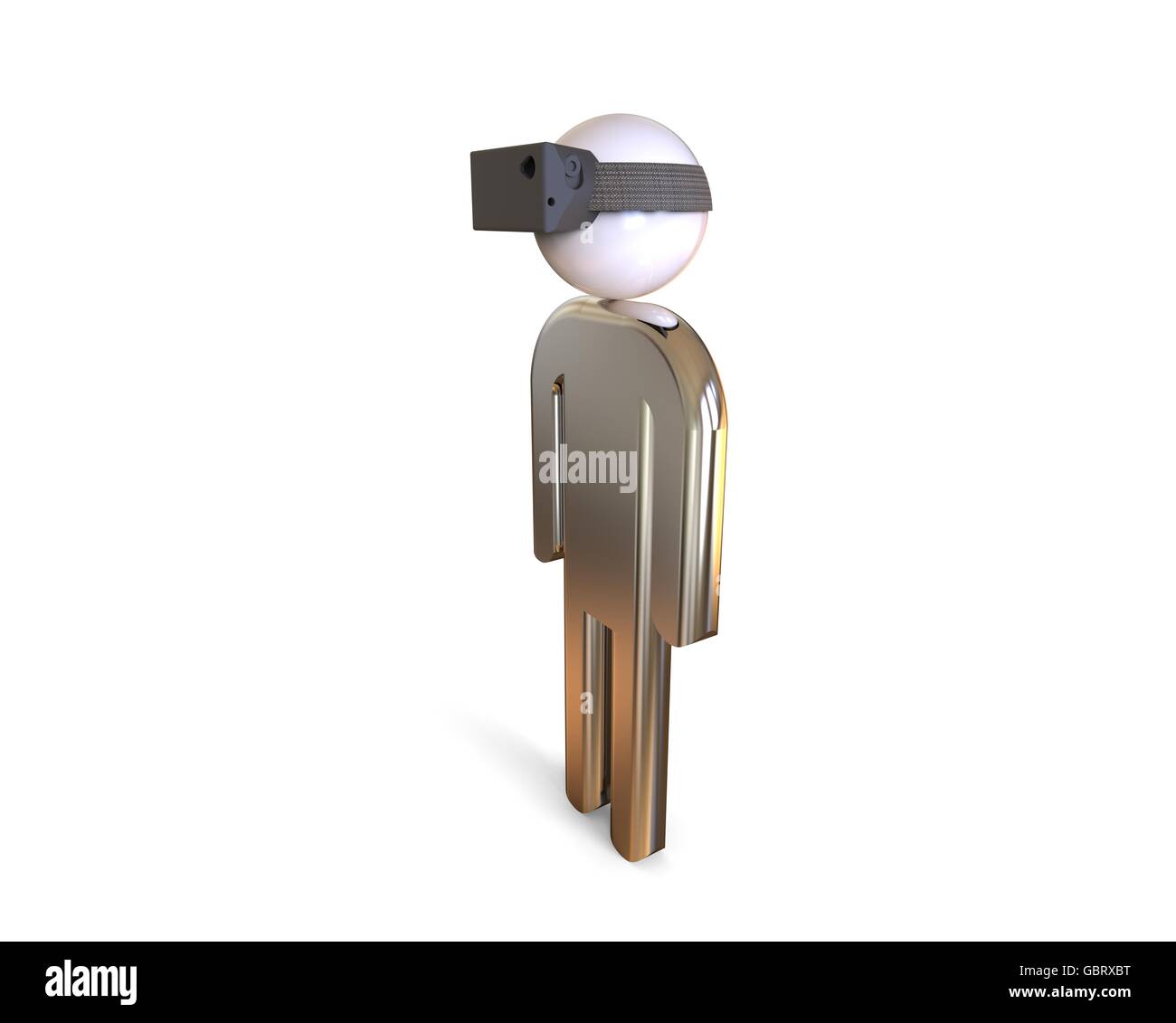 3D Rendering immagine raffigurante un uomo con la realtà virtuale glasess. Foto Stock