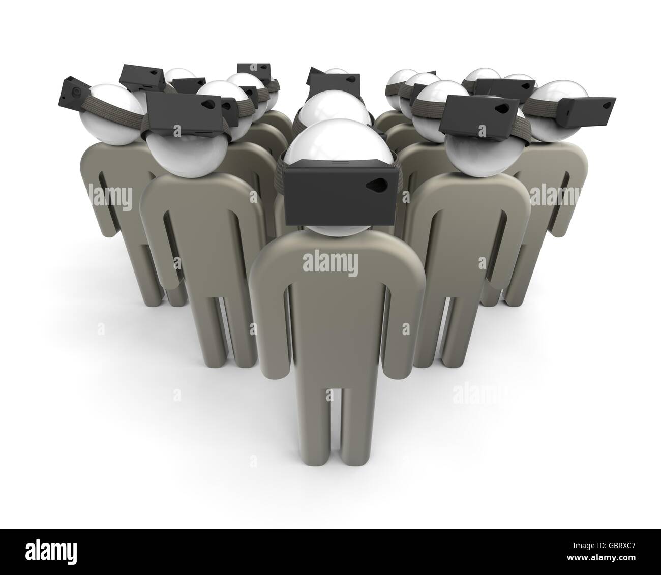 3D render image VR che rappresenta il concetto di gruppo. Foto Stock