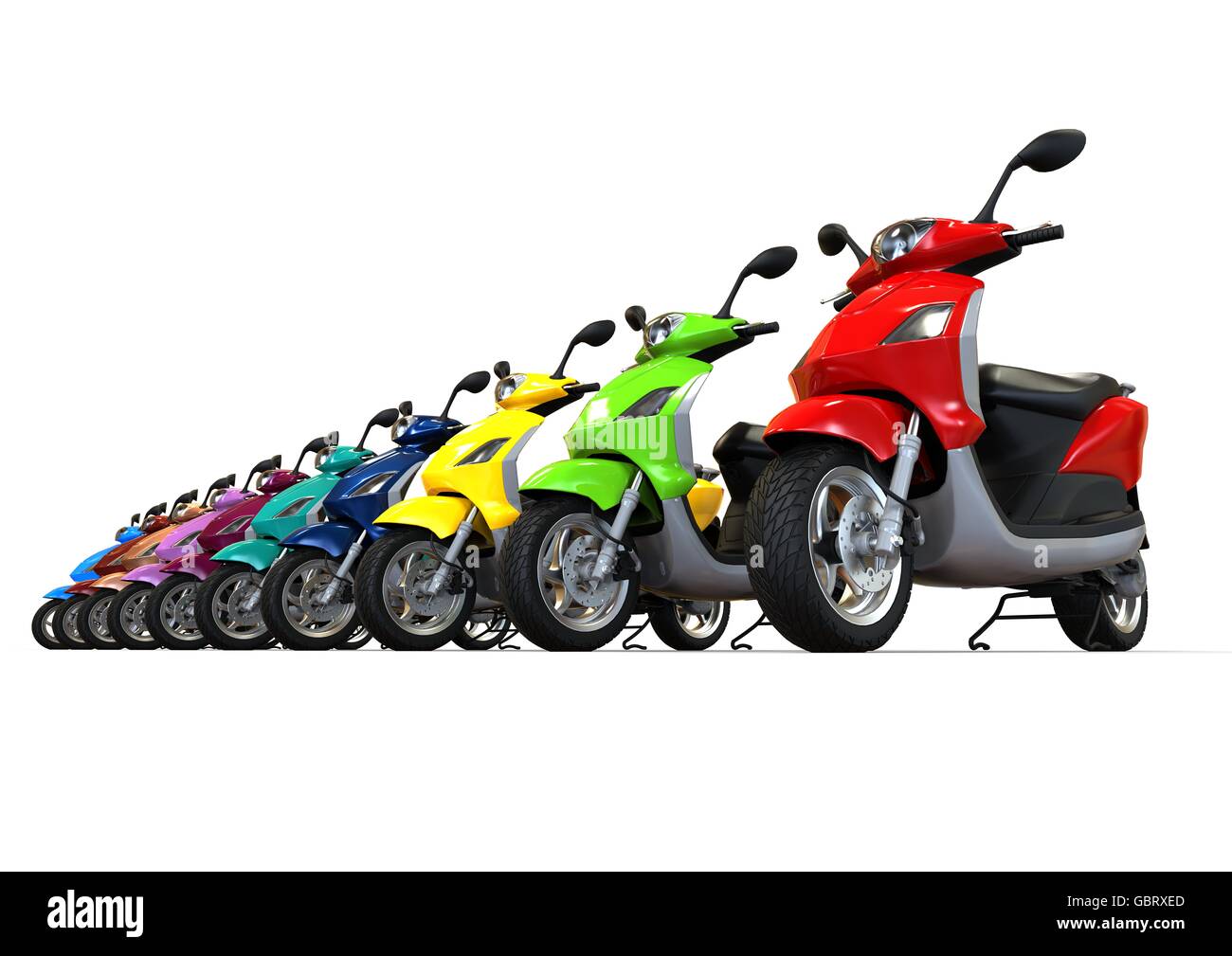 3D Render Image che rappresenta un allievo conducente segni su scooter concept. Foto Stock