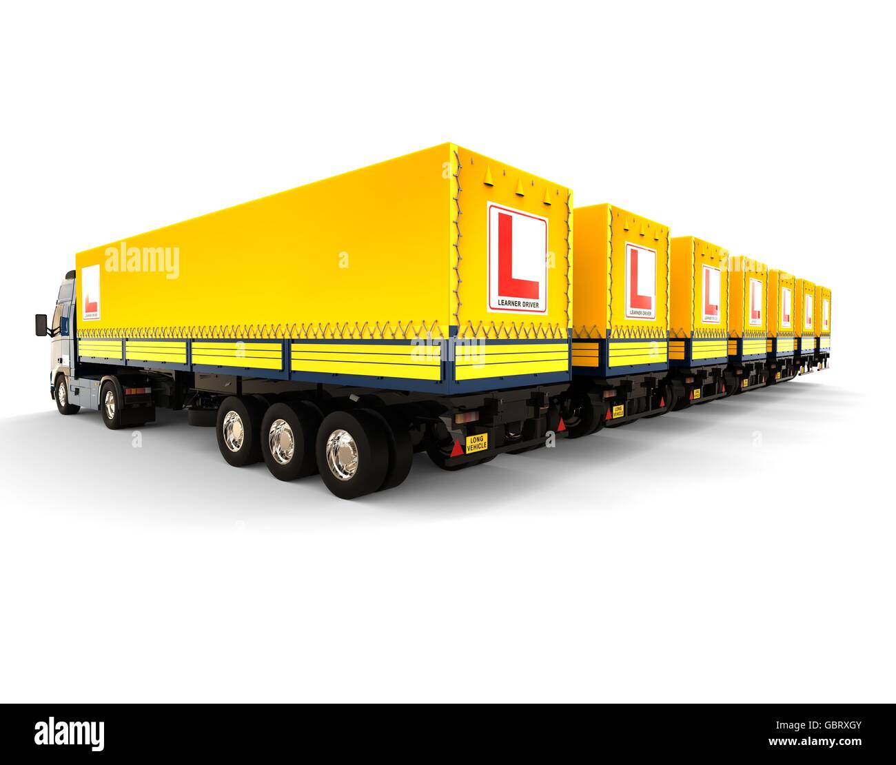 3D Render Image che rappresenta il carrello scuola guida il concetto della flotta. Foto Stock