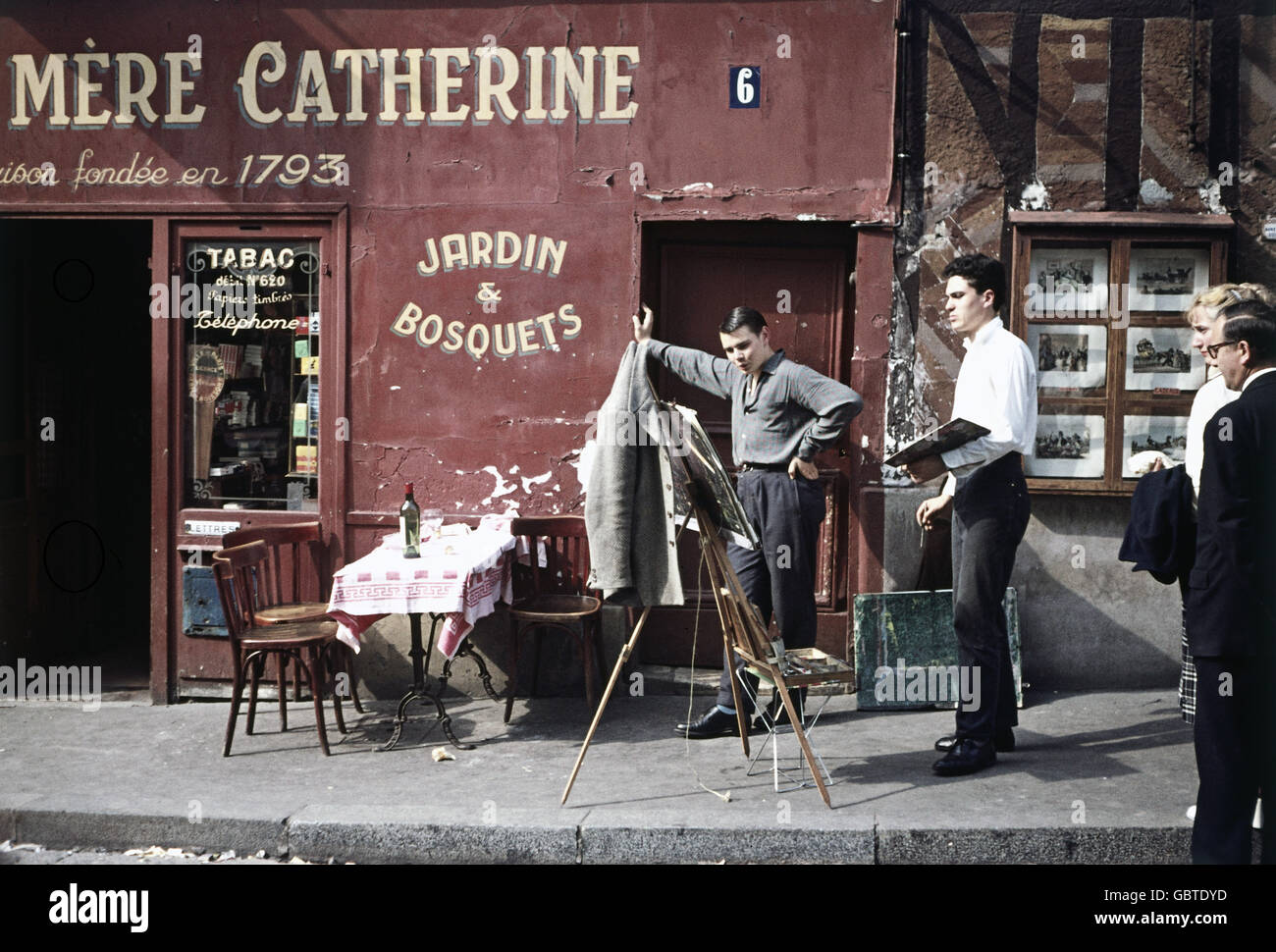 Geografia / viaggio, Francia, Parigi, scene di strada, pittore al quartiere degli artisti di Montamarte, 1955, diritti aggiuntivi-clearences-non disponibile Foto Stock