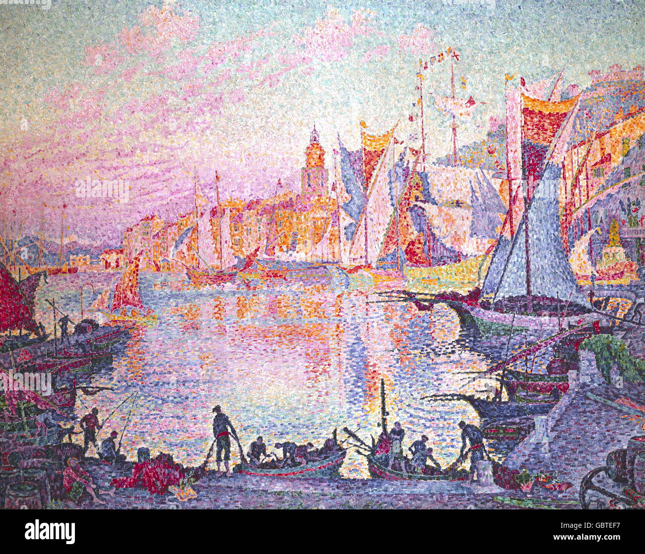 Belle arti, Signac Paul (1863 - 1935), pittura, " il porto di Saint Tropez', olio su tela, 131 x 161,5 cm, circa 1901, il Museo Nazionale di Arte Occidentale, Tokyo, Foto Stock