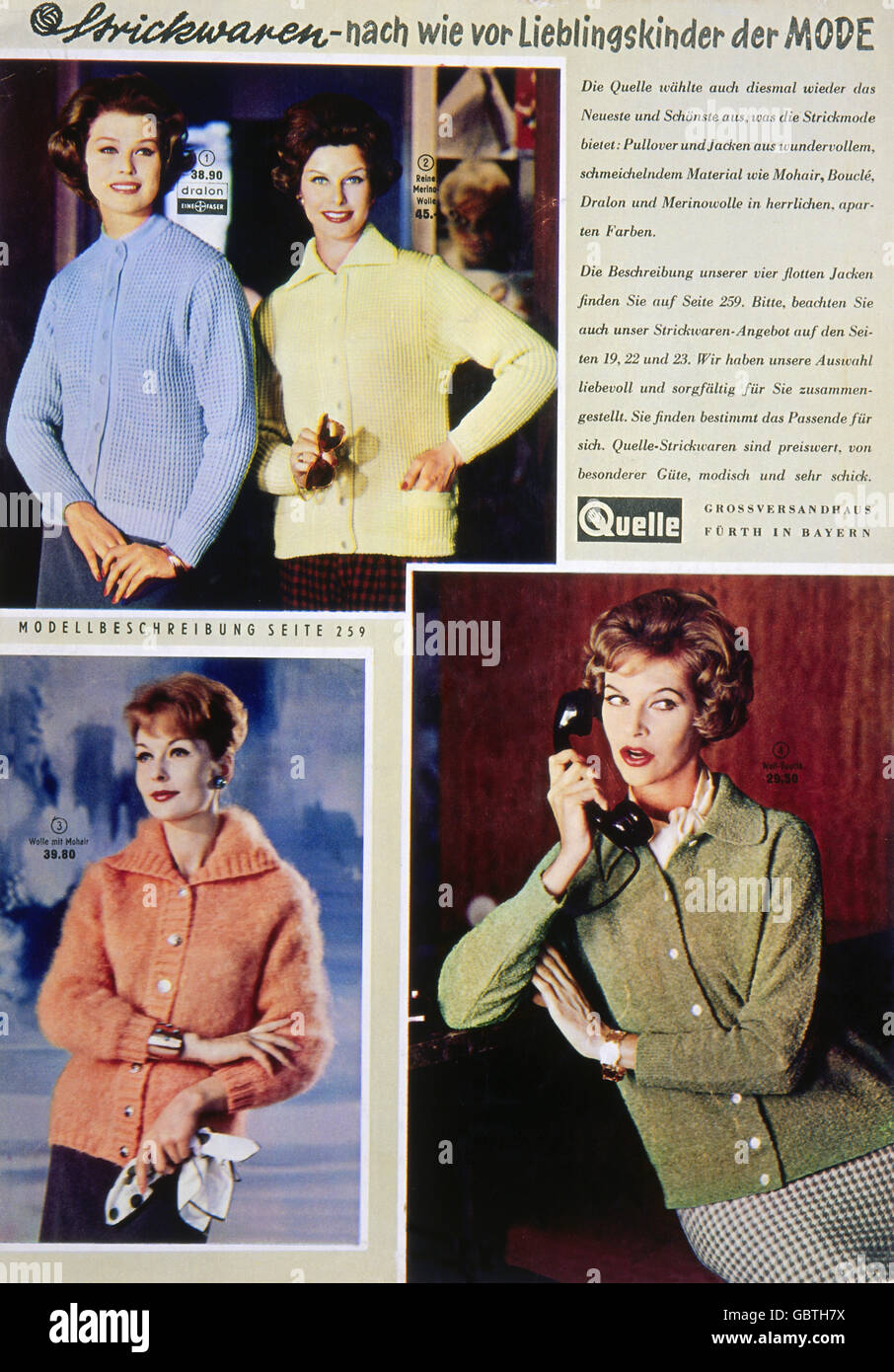 Moda, vendita per corrispondenza, catalogo quelle, collezione  autunno/inverno 1959 - 1960, diritti aggiuntivi-clearences-non disponibili  Foto stock - Alamy