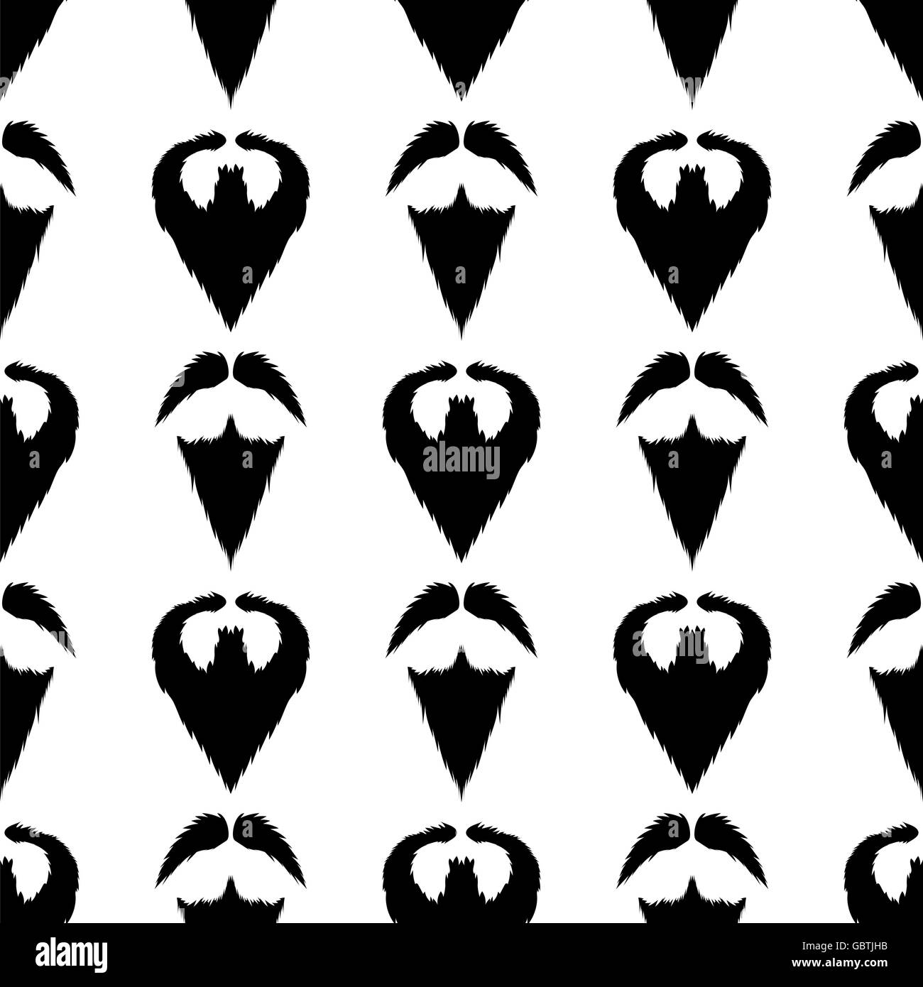 Barba baffi silhouette sullo sfondo senza giunture Foto Stock