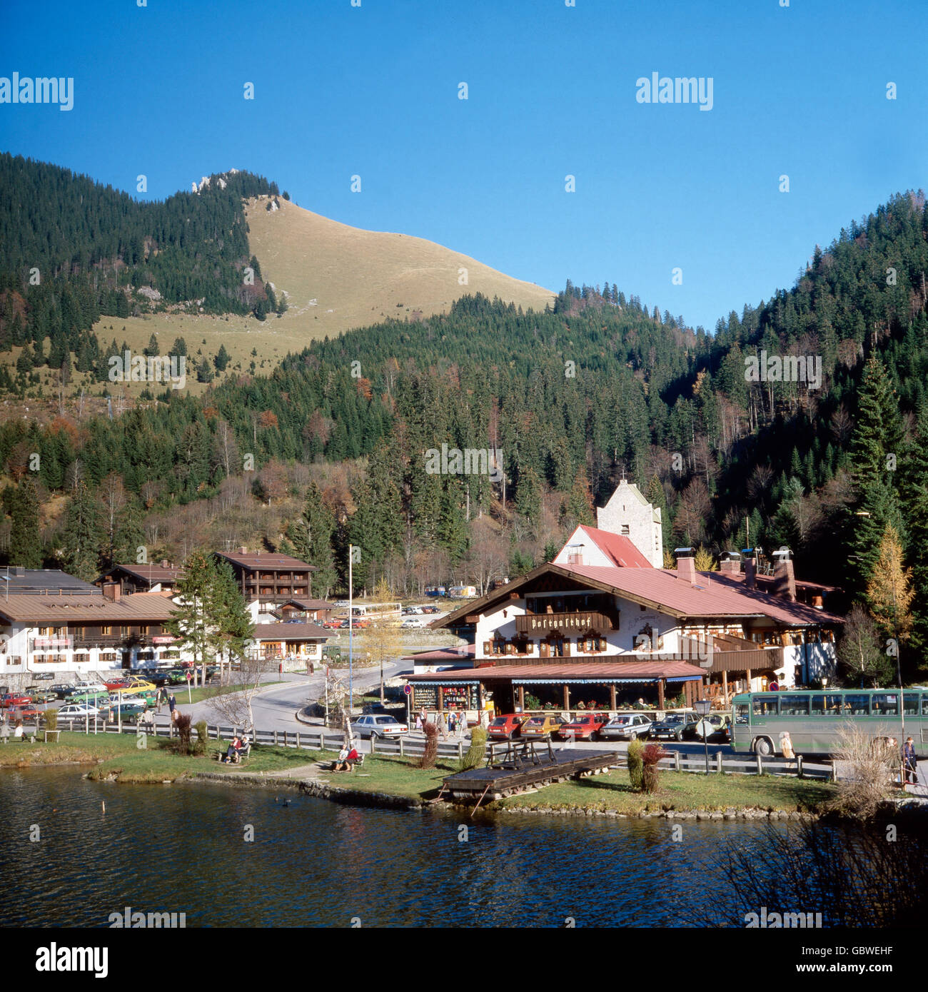 Reise nach Deutschland, Bayern. Viaggio in Germania, in Baviera. Spitzing am Spitzingsee, Alta Baviera. Spitzing al lago Spitzingsee, Alta Baviera. Foto Stock