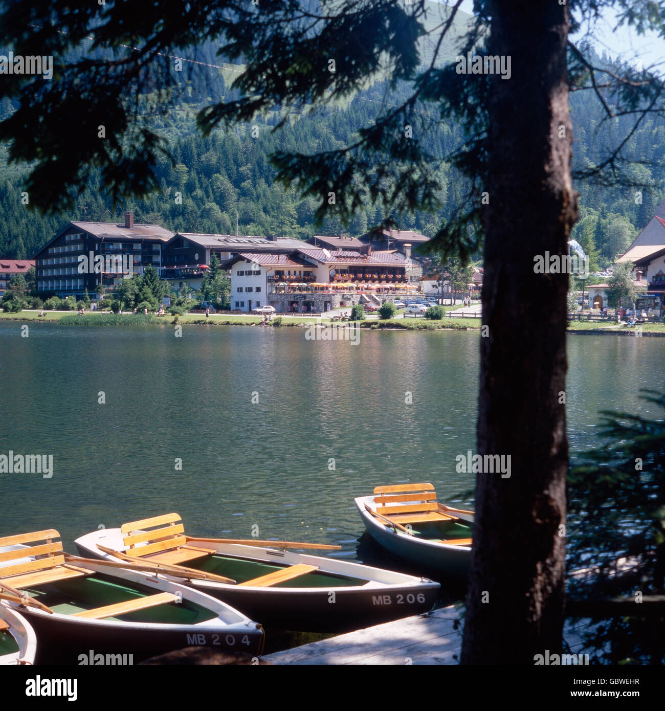 Reise nach Deutschland, Bayern. Viaggio in Germania, in Baviera. Spitzing am Spitzingsee, Alta Baviera. Spitzing al lago Spitzingsee, Alta Baviera. Foto Stock