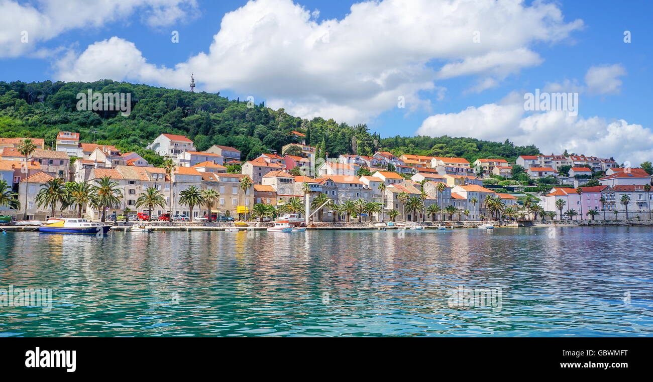 Isola di Korcula in Croazia, Europa. La vacanza estiva destinazione Foto Stock