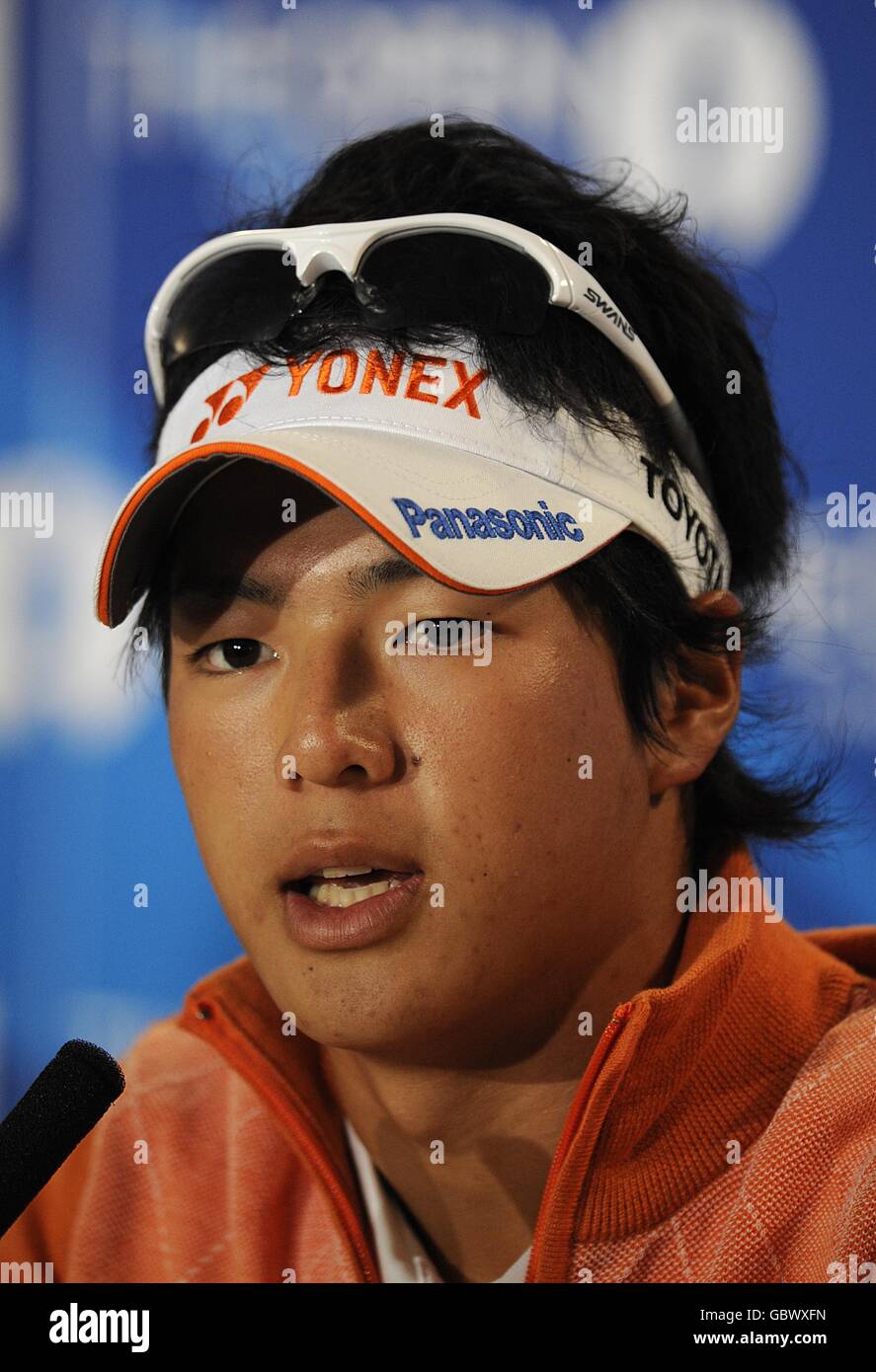 Golf - Open 2009 Championship - Practice Round - Day Three - Turnberry. Ryo Ishikawa in Giappone durante una conferenza stampa durante un round di pratica al Turnberry Golf Club, Ayrshire. Foto Stock