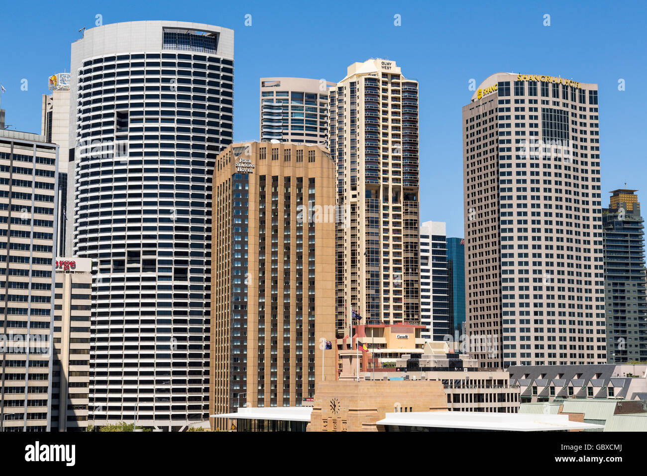Skyline di Sydney il quartiere finanziario edifici alti Foto Stock