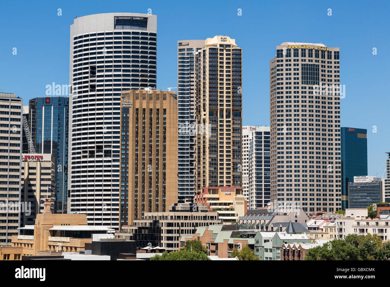 Skyline di Sydney il quartiere finanziario edifici alti Foto Stock