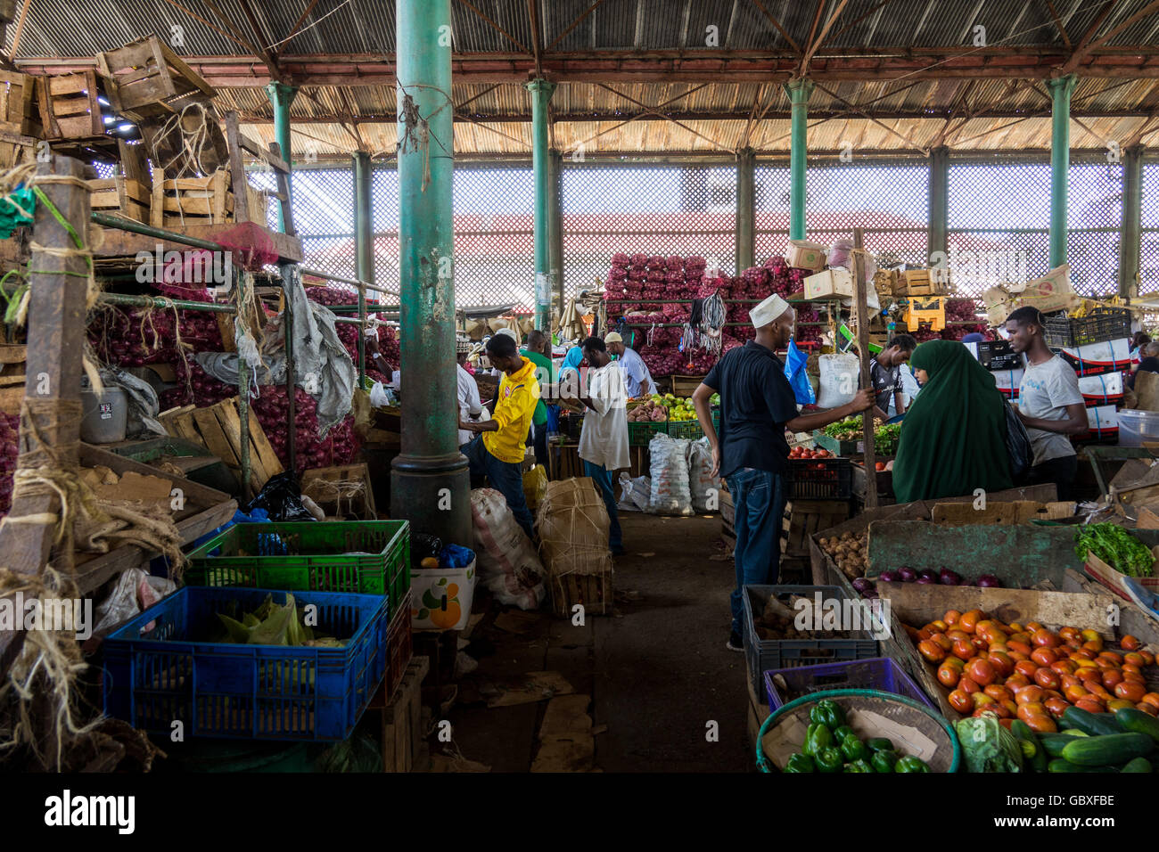 All'interno di Mombasa la famosa la produzione e il mercato delle spezie Foto Stock