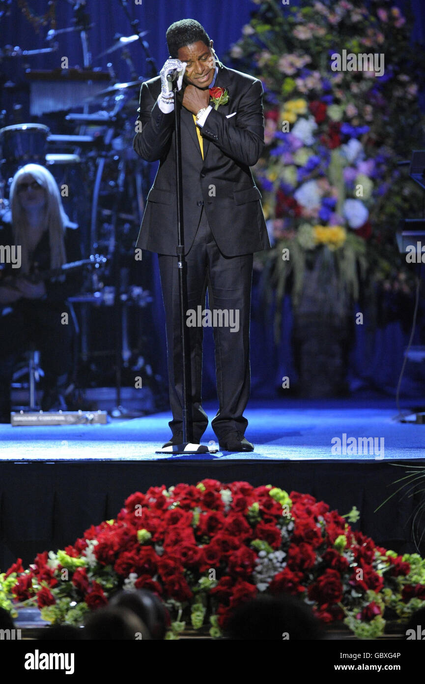 Michael Jackson Memorial Service Foto Stock