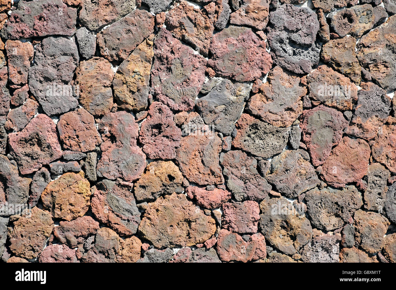 Sullo sfondo la pietra lavica muro a Tenerife nelle isole Canarie in Spagna Foto Stock