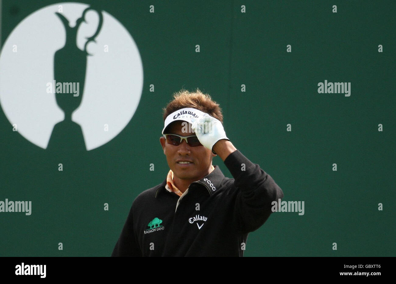 Thongchai Jaidee in Thailandia durante la seconda prova dell'Open Championship 2009 al Turnberry Golf Club, Ayrshire. Foto Stock