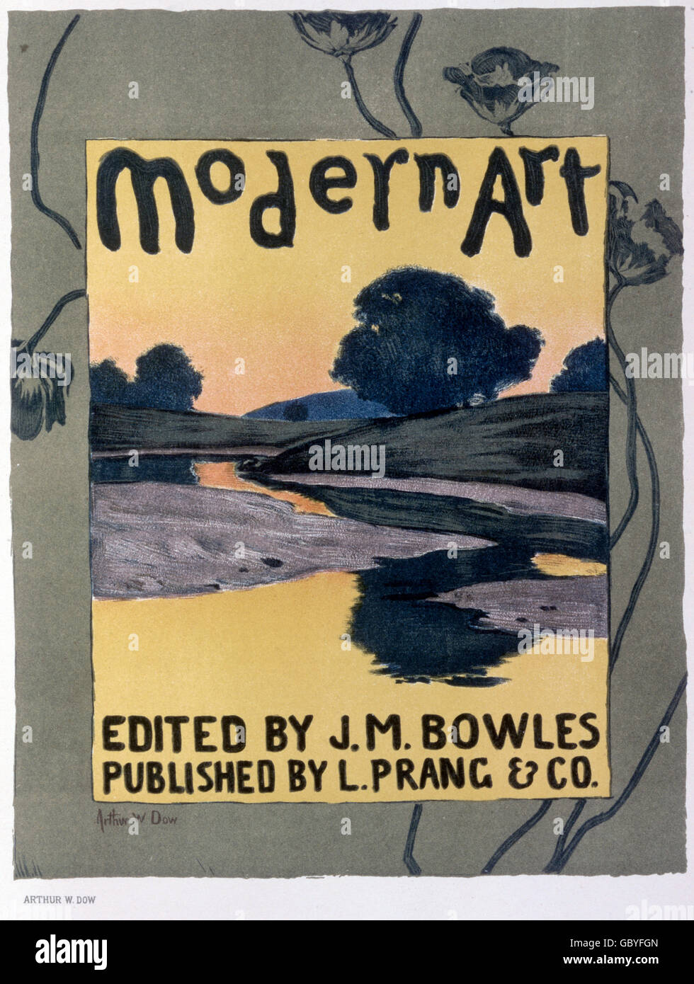 Stampa / media, riviste, 'Modern Art', di J.M. Bowles, editore L. Prang & Co., titolo di Arthur W. Dow, Parigi, 1896, da 'il manifesto moderno', di Jean Louis Sponsel, 1897, Additional-Rights-Clearences-Not Available Foto Stock