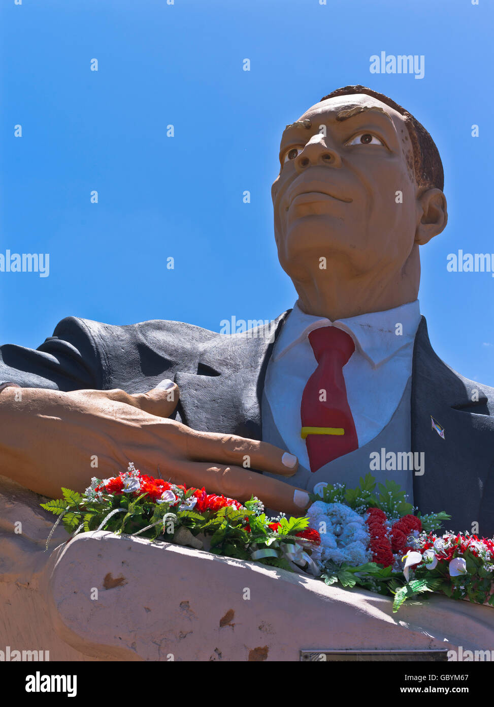 Dh St Johns ANTIGUA CARAIBI Statua di Sir Vere Cornwall Bird primo Primo Ministro di Antigua Barbuda Foto Stock