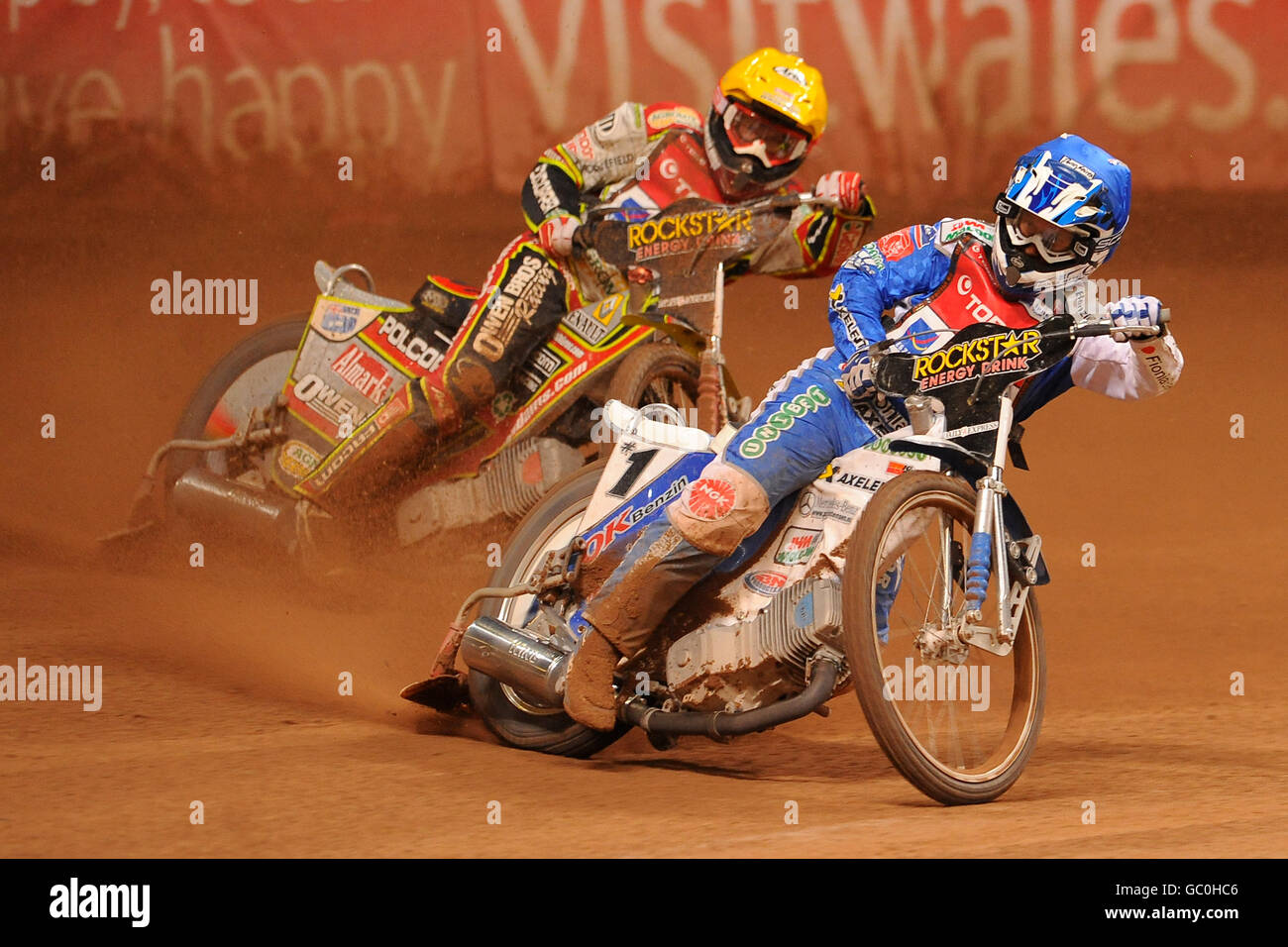 Australia Leigh Adams (a sinistra) e Danimarca Nicki Pedersen (a destra) Foto Stock