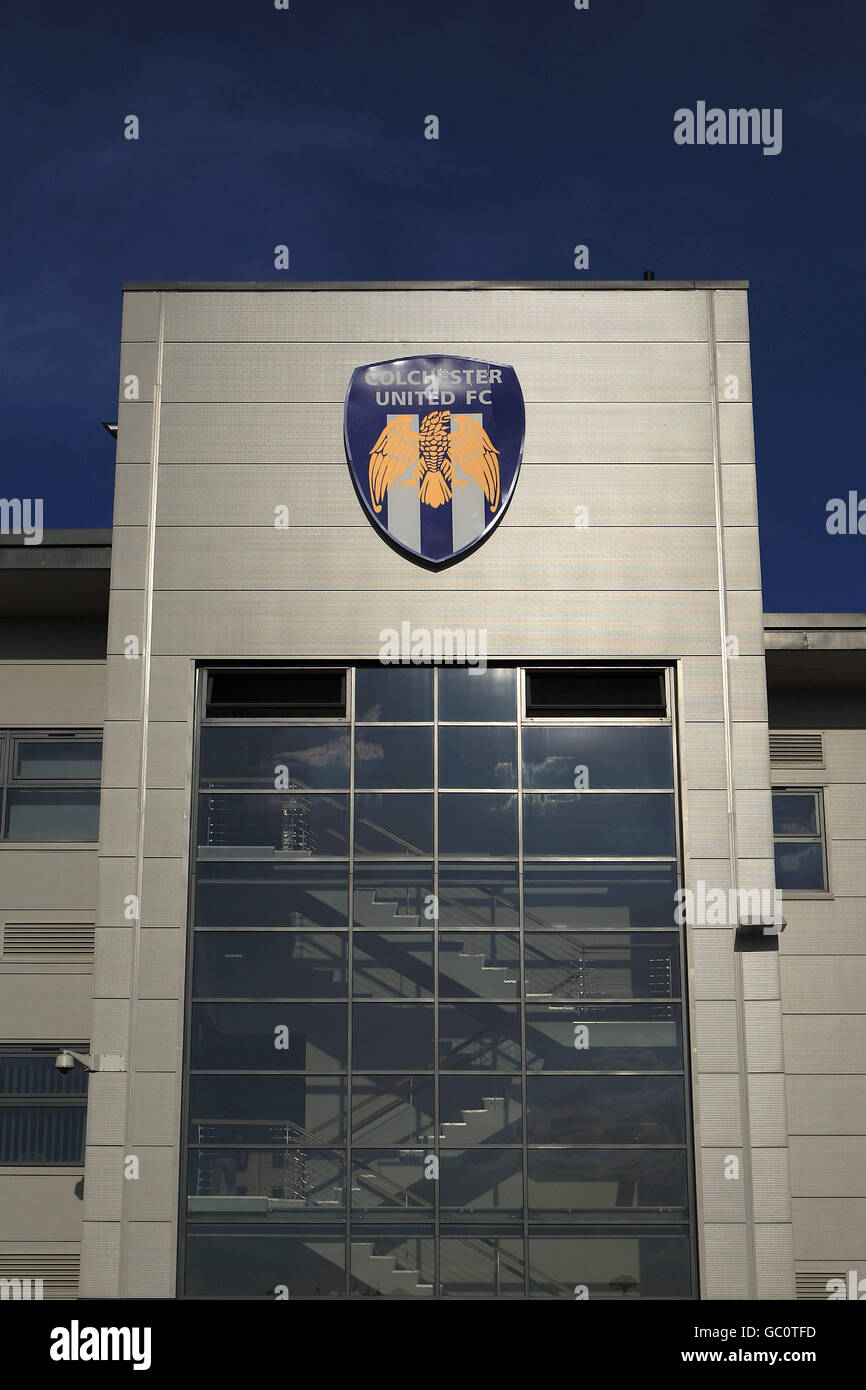 Calcio - Carling Cup - primo turno - Colchester United v Leyton Orient - The Weston Homes Commmunity Stadium. Vista generale dello Stadio della Comunita' Weston Homes Foto Stock