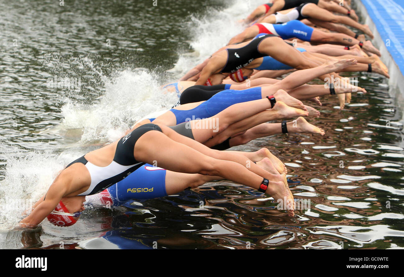 Atletica - destrogira energia ITU Triathlon World Championship - Londra Foto Stock