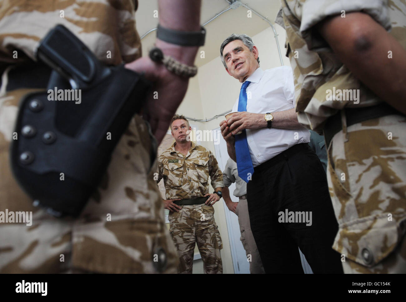 Gordon Brown tour all'estero Foto Stock